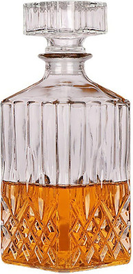 Crystal Diamond Cut Glass Decanter 33.8 Oz for Whiskey Bourbon Scotch