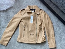 Each X Other Sophia Nude Denver  Leather Biker Jacket ,size L,uk 12,rrp £840