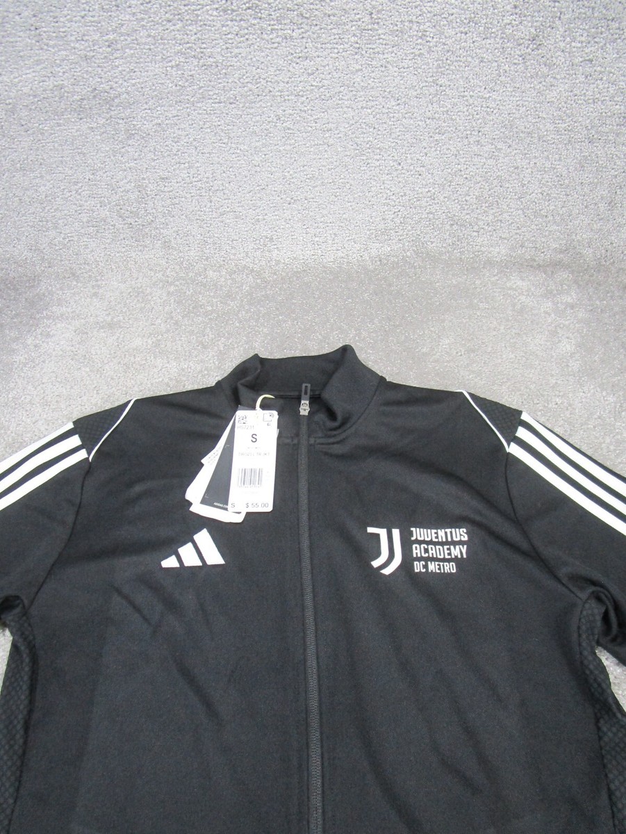 Adidas Juventus Fc Sweatshirt Mens Small Black Full Zip NEW