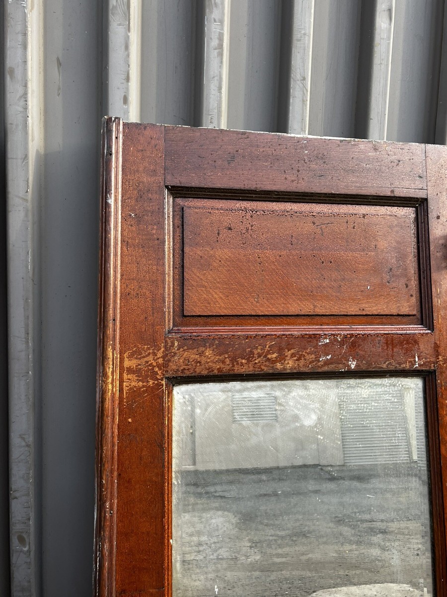 USAオーク・ミラー　1983 pair vintage built in cabinet door beveled Mirror c1880 Oak 68