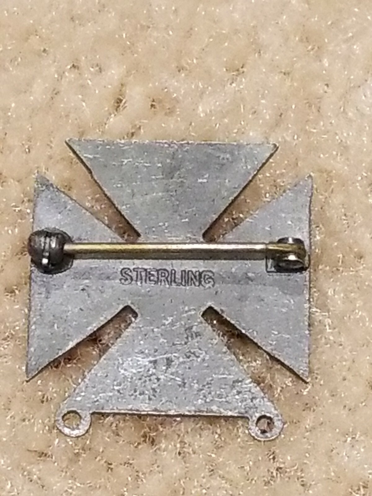 Vintage WWII Era Sterling Silver Iron Cross Pin Pinback eBay