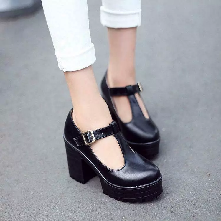 Platform mary janes shop chunky heel