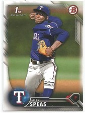 Alex Speas Texas Rangers 2016 Bowman Draft