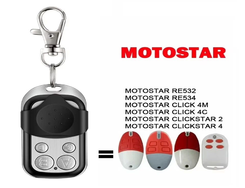 TÉLÉCOMMANDE GENERIQUE COPIEUSE POUR MOTOSTAR CLIKSTAR, RE532, RE534 CLIK 4M, 4C - Photo 2/3