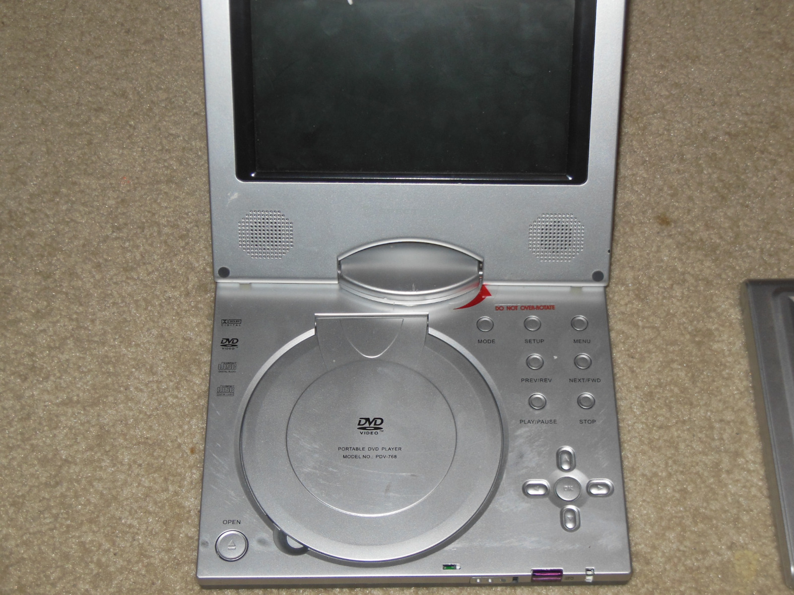 7" Spectroniq PDV768 Widescreen Portable DVD Player w/Additional LCD