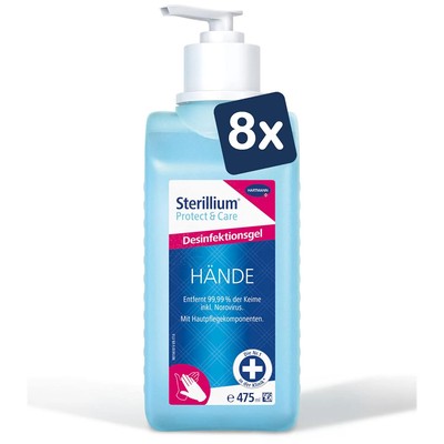 Sterillium Protect & Care Desinfektionsgel Hände (475 ml-Fl. mit Pumpe, 8 Stk.)