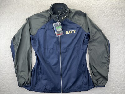 Nike Jacket Womens XL Blue Gray NAVY Windbreaker Full Zip