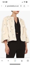 Ted Baker Embellished Ivory Faux Fur Jacket Bnwt Absolutely Stunning Size 1