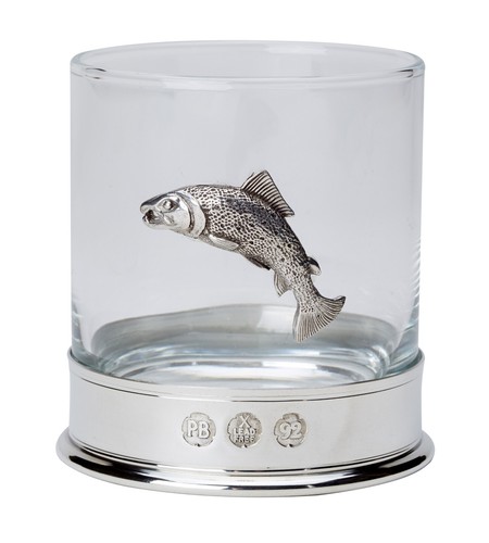 Salmon Hip Flask or Whisky Glass Pewter fishing reel - river fly fishing trout - 第 5/7 張圖片