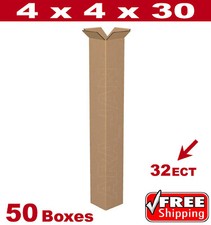 50 - 4x4x30 Cardboard Mailing Packing Shipping Box 200 /32 ECT Corrugated Carton
