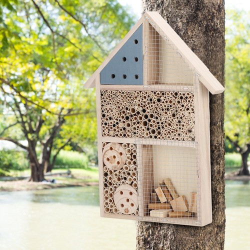 Wooden Insect Bee House Wood Bug Room Hotel Shelter Garden Decor Nests Box AC - Picture 4 of 10