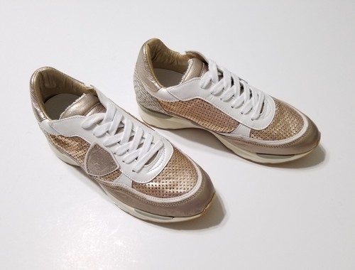 Sneakers basse nuove con scatola Philippe Model Paris CYLD ML12 in bronzo metallizzato taglia 36, 37 - Foto 7 di 24