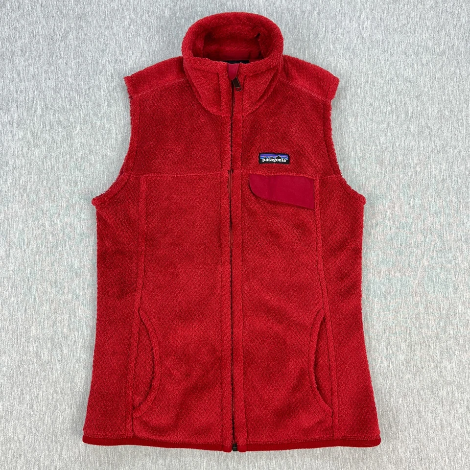 Patagonia Re-Tool 抓绒背心女式 XS 红色全拉链模拟领 Polartec — 第 2/4 张图片