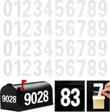 100 Pieces 3" - Number Stickers Waterproof Vinyl Reflective Numbers - White