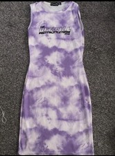 Ladies Purple Tie Dye Pretty Little Thing Body in Dress Size 10