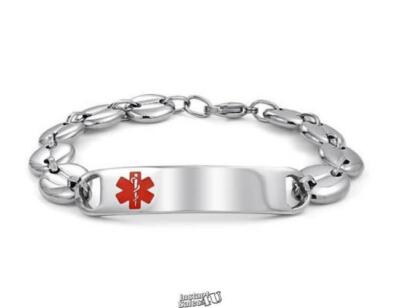 Personalized 8-1/2'' Medical ID Bracelet Item Engraved w/ ''Lupus'' Stainless Steel