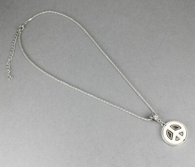 cream Silver peace necklace silver chain 18-21