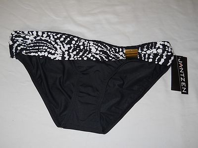 Jantzen New Womens Bathing Suit Bikini Bottom Black Sash Size 8 SN1555