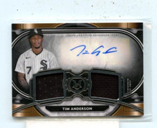 TIM ANDERSON 2021 Topps Museum Collection Signature Swatches Dual Relic Auto 349