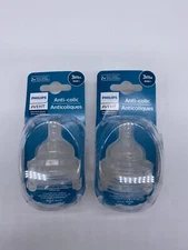 Philips Avent Flow 3 Anti-Colic Baby Bottle Nipple 3M+,Two 2-packs 4 Nipples