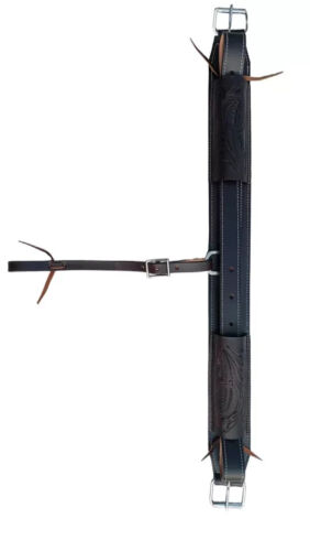 HORSE WESTERN LEATHER DARK BROWN BACK CINCH WITH BILLETS HAND CARVED F/SHIP - Picture 2 of 6