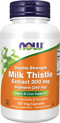 NOW Foods Silymarin Milk Thistle Extract 300 Mg, Double Strength, Veg Capsules