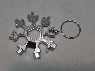 MINI MULTI TOOL - Schneeflocke - 18 in 1 Werkzeug - chrom - NEU - 8-1324