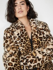 Hush Leopard Print Faux Fur Coat 10/12 (runs Large)