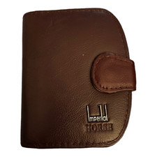 Imperial Horse Women's Small Burgundy Leather Short Half Moon Purse Card Wallet