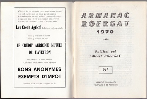 ARMANAC ROERGAT pel GRELH Joan LADOUX Enric MOULY Jacky JOULIE Joan BOUDOU 1970 - Bild 2 von 12