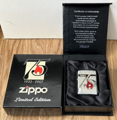 2007 Zippo 75th Anniversary Limited Edition Swarovski Lighter, GBR