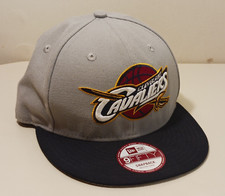 9Fifty Cleveland Cavaliers New Era NBA Snapback Hat Gray Basketball Front