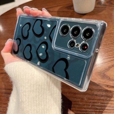 Hülle für Samsung S25 S24 Ultra S23 S22 S21 A56 A36 A15 Cute Heart Klar TPU Case