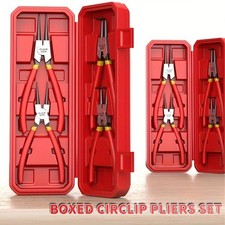 4pcs 7 Inch Circlip Pliers Set Internal External Retaining Ring with Free Box