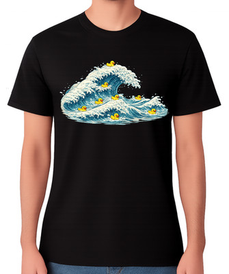 Ocean Wave Rubber Ducks Art Unisex T-Shirt Cute Funny Duck Hokusai Tee