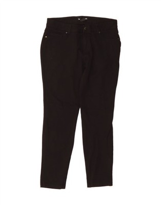 DKNY Damen Skinny Freizeithose UK 10 Small W28 L28 Schwarz Viskose DD28