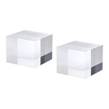 PATIKIL 2"x2"x1.5" Jewelry Display Riser, 2 Pack Polished Acrylic Cube Displa...