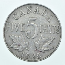 1925 Canada 5 Cents Estate Coin Collection *895
