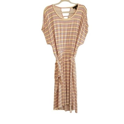 Lane Bryant Dress Womens Plus Size 2X Multi Stripe Tie Waist Lattice NEW Casual