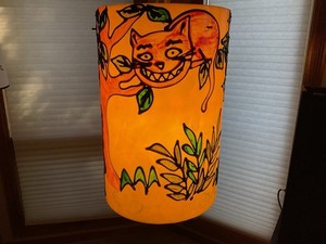 RARE Mid-Century Melamine Hanging Lamp - Alice In Wonderland