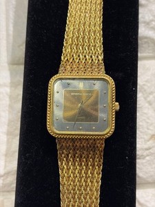 Authentic UNIVERSAL GENEVE Men's Quartz Watch Gold-Plated Mesh Shine Bracelet Working