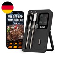 Optus Bluetooth Grillthermometer Mit 2 Kabellosen Sonden App-Steuerung IP67 Disp