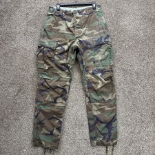 Vintage US Military Cargo Pants Men's 30x31 Camouflage Trousers Woodland