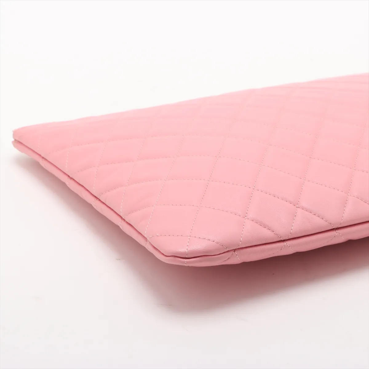 Chanel Matelasse Lambskin Clutch bag Pink Gold Metal Fittings 27th thumbnail 4