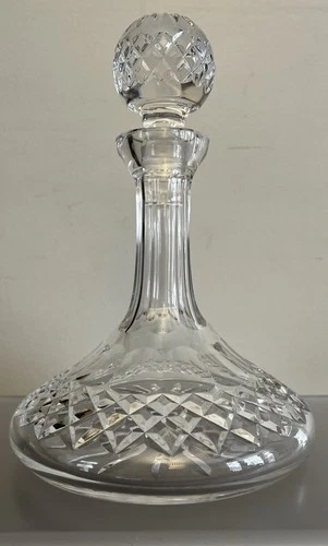 Vintage Waterford Lismore 10″ Crystal Ship’s Decanter w/ Stopper