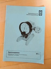 Spannungsteiler RT-1 Beschreibung und Bedienungsanleitung Wandel & Goltermann