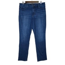 Bandolino Women's Amy Straight Leg Jeans Blue Tummy Slimming Size 14 NWT