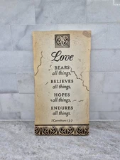 Aesthetic Christian Home Decor - I Corinthians 13:7 - Love Bears All Things