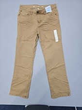 Cat  Jack Boys Straight Stretch Cotton Woven Pants Beige Casual Button Zip