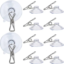 Accencyc 24Pcs Suction Cup Clips for Windows 2" Suction Clips Clear Suction Cup
